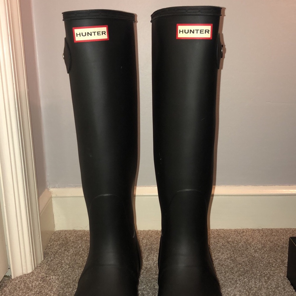 Hunter black Matte rain boots